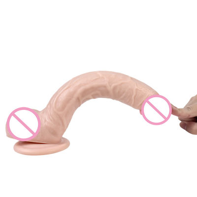 Brown 215mm Liquid Silicone Dildo PVC Big Realistic Dildo