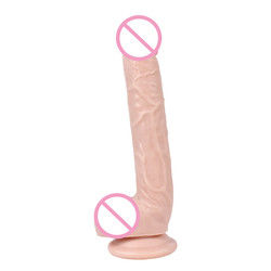 Brown 215mm Liquid Silicone Dildo PVC Big Realistic Dildo