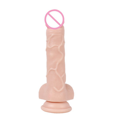 21.5 X 4cm 350g Liquid Silicone Dildo Brown Flesh Hyper Realistic Dildo For Women