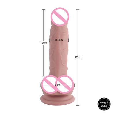 XS-WBB10018 Penis Male Realistic Dildo Liquid Soft  Silicone  Rubber  Sex Toys For Women  Strong Suction Cup Hands-F