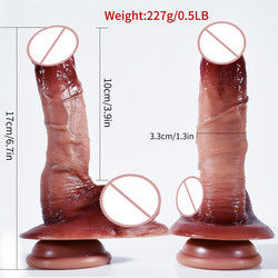 6.7 Inch Small Realistic Dildo 227g Brown Silicone Dildo For Women