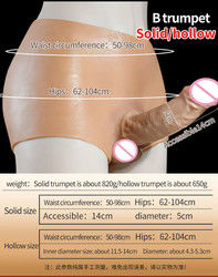 Men Underwear Male Artificial Penis Strap On Dildo Panties Hollow Solid 820g