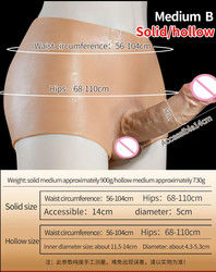 Men Underwear Male Artificial Penis Strap On Dildo Panties Hollow Solid 820g