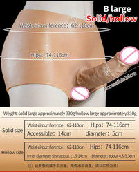 Men Underwear Male Artificial Penis Strap On Dildo Panties Hollow Solid 820g