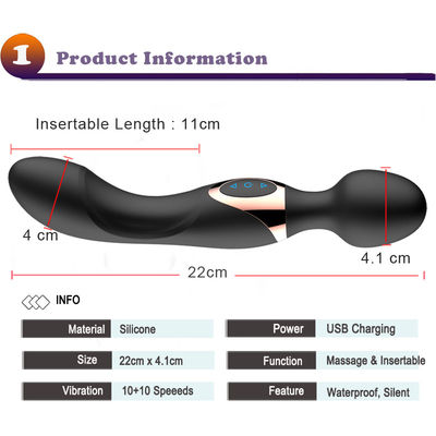 22CM Personal Women AV Wand ODM 300g Clit Vibrator Rechargeable Wand Massager
