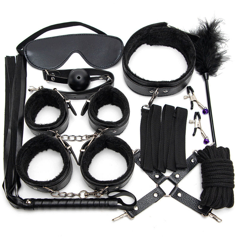 10 Set Light Self Bondage Kit Leather Kit SM Slave Passion Fetish Bed Restraints
