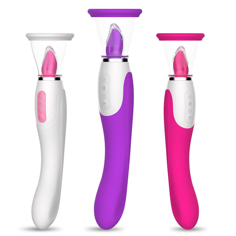 50dB Female Sex Vibrators Sex Vibrator Toy Female Tongue Dildo Heating Nipple Sucker
