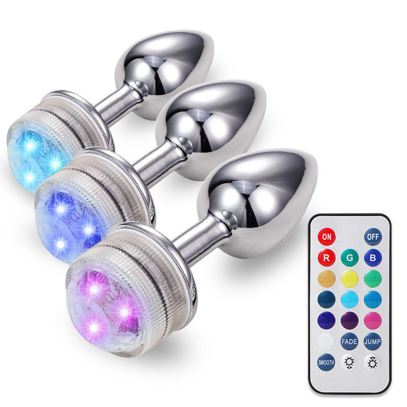 G Spot Cosplay Anal Plug Sex Toys Glow Tail Remote Control Lumineux  Jeweled Butt Plug