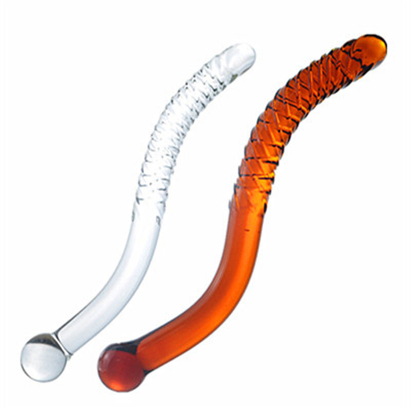 High Quality  Artificial  Handmade  Shot  Anal Plug Crystal Crystal Penis Shaped Glass Dildo For  Vagina