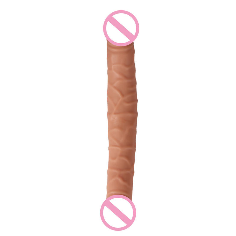 Male Women Dildo Sex Rubber Sex Toys Brown Flesh Surface 30.5 X 4cm 430g