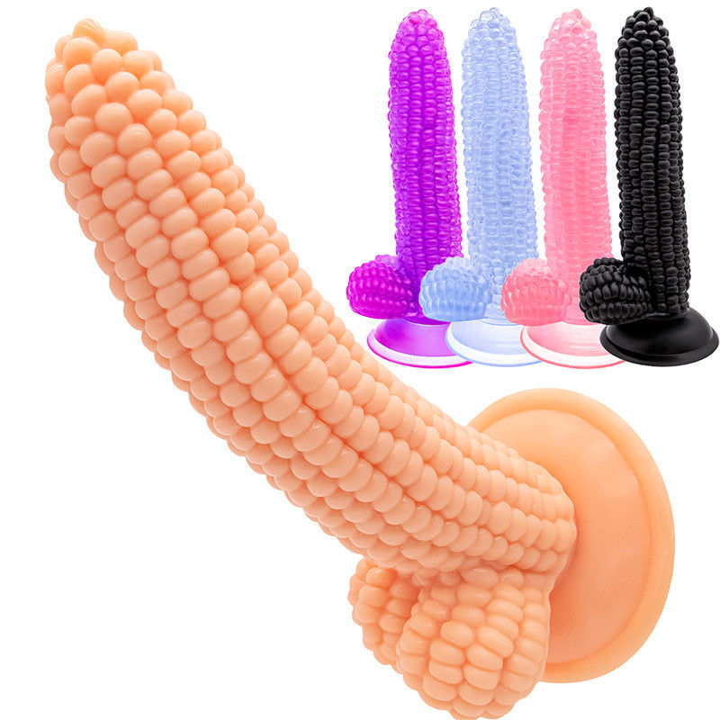 Huge Corn Shaped Realistic Dildo Penis Corn Cob Dildo  245g